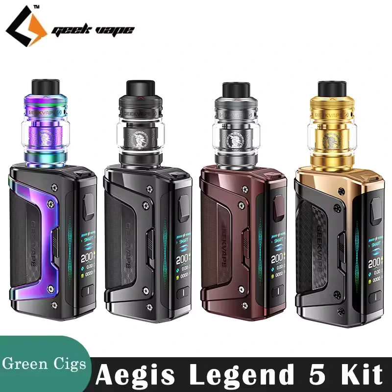 Original GeekVape Aegis Legend 5 Kit 200W 5.5ml/7ml Z Subohm Tank 5 18650 Battery Z Coil Vaporizer E Cigarette